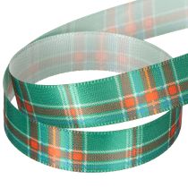 Product Checkered Ribbon for Christmas Gifts, 15mm x 20m, Red-Green-White Polyester