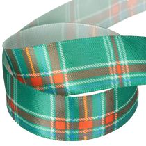 Product Green and Red Tartan Gift Ribbon, 25mm x 20m, Polyester