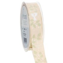 Product Ribbon for Confirmation, Communion, and Baptism - Beige, 25mm wide, 20m long