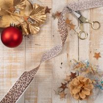 Product Decorative Leopard Print Ribbon Polyester 25mm x 18m