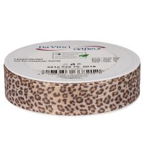 Product Decorative Leopard Print Ribbon Polyester 25mm x 18m
