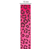 Product Dekorative Pink Leopard Print Ribbon Polyester 15mm x 18m