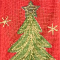Product Christmas Ribbon with Tree and Stars Design, 40mm x 15m, Red and Gold