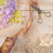 Product Organza Ribbon with Autumn Floral Design 40mm x 15m