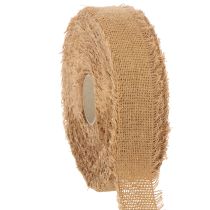 Product Cotton Decorative Fringe Ribbon 40mm Brown 30m