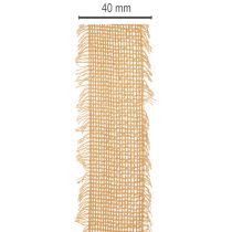 Product Cotton Decorative Fringe Ribbon 40mm Brown 30m