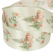 Product Dekorative Ribbon with Deer, Forest, and Floral Design, 40mm x 15m, Polyester