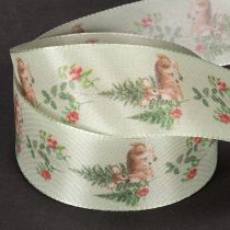 Product Dekorative Ribbon with Deer, Forest, and Floral Design, 40mm x 15m, Polyester