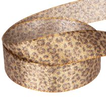 Product Leopard Print Ribbon 25mm x 20m for Indoor Decorations and Crafts