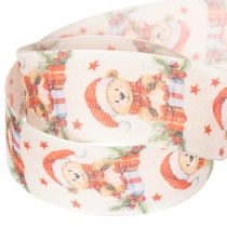 Product Fabric Gift Ribbon with Christmas Bear Design 40mm x 15m
