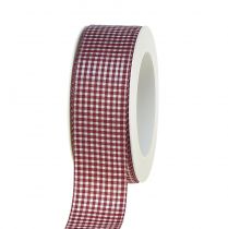 Gift ribbon decorative ribbon check red white 40mm 20m