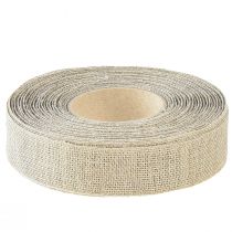Product Decorative ribbon natural beige linen ribbon 25mm 20m