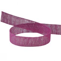 Product Decorative ribbon natural berry linen ribbon 25mm 20m