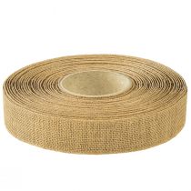 Product Decorative ribbon natural brown linen ribbon 25mm 20m