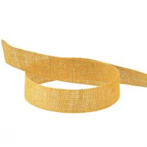 Product Decorative ribbon natural yellow 25mm 20m