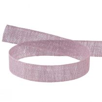 Product Decorative ribbon natural purple linen ribbon 25mm 20m