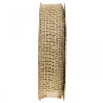 Product Deco ribbon jute nature 25mm jute ribbon gift ribbon rustic 10m