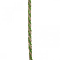 Deco ribbon linen green, natural 4mm gift ribbon decorative ribbon 20m