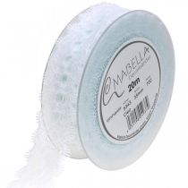 Product Ribbon with lace, wedding decoration, deco ribbon White W35mm L20m