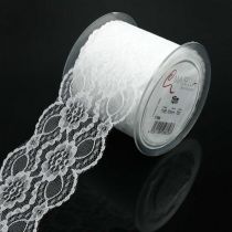 Lace ribbon floral, table runner, wedding decoration, decorative ribbon white 70mm 15m