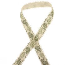 Product Decorative ribbon rainforest cotton ribbon green 30mm 15m