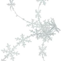 Satin ribbon Christmas ribbon snowflake white 25mm 5m