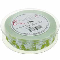 Product Decorative Ribbon with Butterflies 25mm Green Organza Ribbon Gift Ribbon 20m