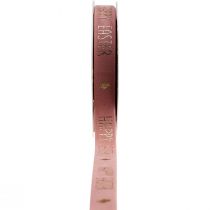 Product Velvet ribbon Happy Easter decorative ribbon pink 15mm 5m