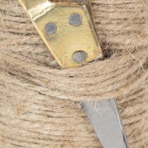 Product Ribbon spool jute ribbon with scissors Ø5cm H8cm 2pcs