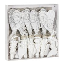 Product Bench hanger with tube and heart, 18cm, 6 pieces