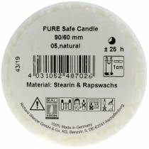 Product PURE Nature Safe Candle Pillar Candle Stearin, Rapeseed Wax 90/60mm White 1 pc