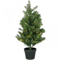 Artificial Christmas tree in pot LED outdoor 90cm