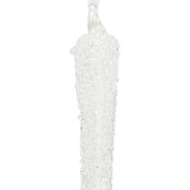 Product Tree decoration icicle glass decoration for hanging 19cm 3 pieces