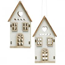 Product Christmas tree decoration, wooden house decoration H7.5cm 6 pcs