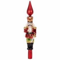 Product Christmas tree topper nutcracker figure in red for the Christmas tree 28cm real glass