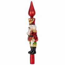 Product Christmas tree topper nutcracker figure in red for the Christmas tree 28cm real glass