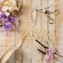 Product Cotton lace ribbon for decoration and handicrafts, 15mm wide, 10m long