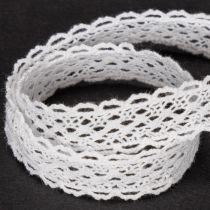 Product Cotton lace ribbon, fine decorative ribbon for crafting, 15mm wide, 10m long