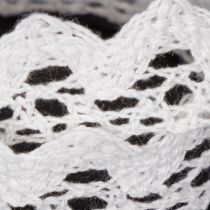Product Decorative lace ribbon, fine cotton trim for handicrafts, 15mm wide, 10m long