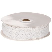 Product Cotton Lace Ribbon for Creative Decoration 18mm x 10m White