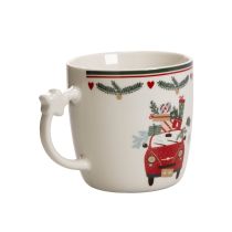 Product Ceramic Mug with Christmas Car and Gifts Design, 9cm, White