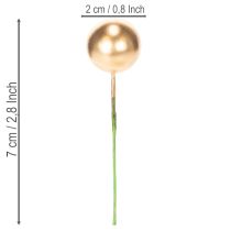 Product Golden Artificial Berries on Wire for Festive Arrangements 2 cm 48 pcs