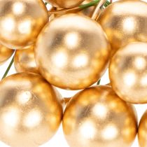 Product Golden Artificial Berries on Wire for Festive Arrangements 2 cm 48 pcs