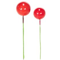 Product Artificial Red Berry Mini Christmas Balls on Wire 2cm 48 Pieces