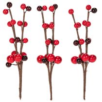 Product Artificial Red Berry Branches, 15cm, Set of 6