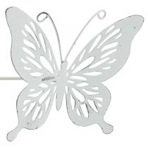 Bed stake metal butterfly white 43x10.5x8cm 3pcs