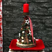 Product Gift ribbon with selvedge 15mm 20m red checkered