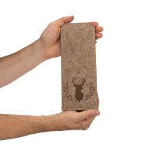 Product Felt Cutlery Pouches with Deer Design, 26cm, Brown, Set of 4