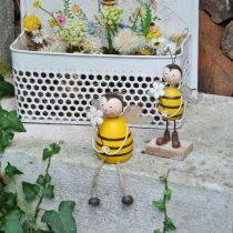 Deco bee as edge seater summer decoration metal H13cm