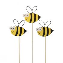 Product Spring decoration flower plug wooden bee decoration 7cm 12pcs